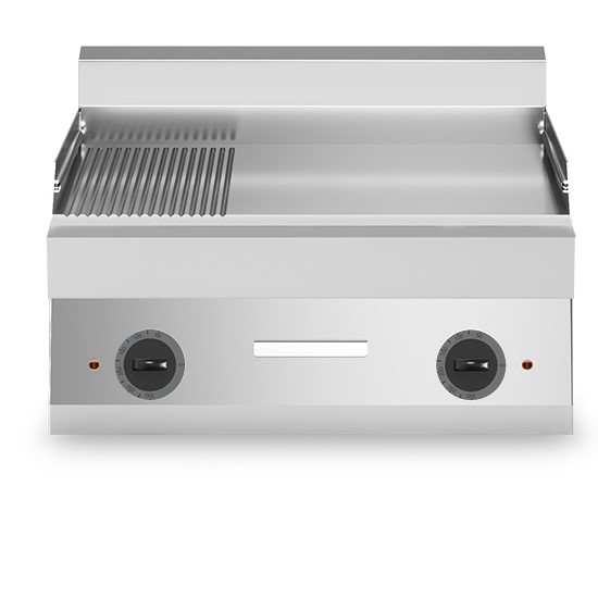 Grillplatte-Elektro, 400 V, 1/3 gerillt / 2/3 glatt, 700x650 mm