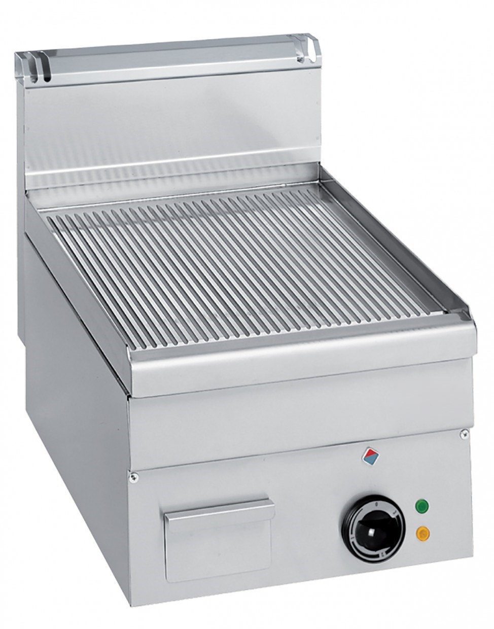 Grillplatte-Elektro, Tischgerät, 400V-5 kW, 400x600 mm, gerillt