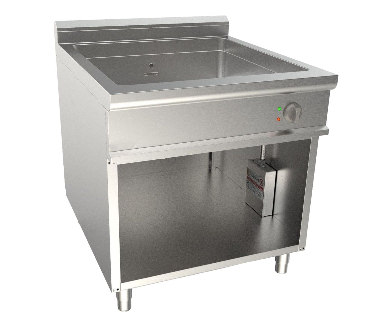 Bain-Marie mit offenem Unterbau, 2 Becken, 3,0 kW, 800x900 mm