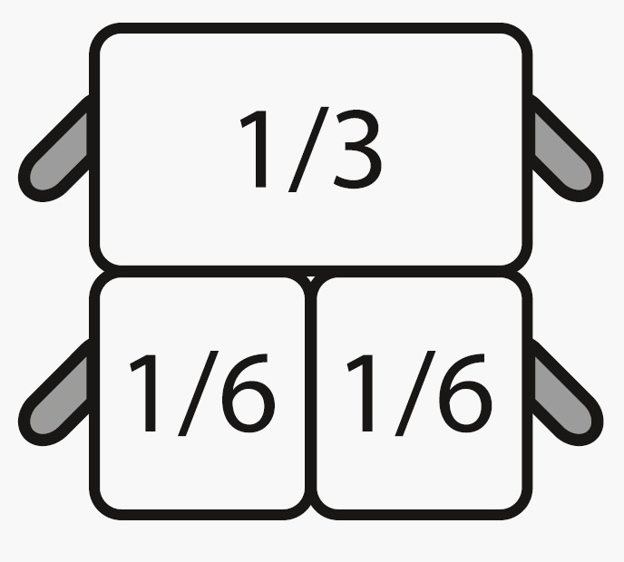 Nudelkorb-Set: 2 x 1/6 GN + 1 x 1/3 GN