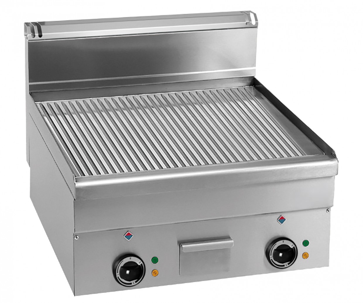 Grillplatte-Elektro, Tischgerät, 400V-7,5 kW, 600x600 mm, gerillt